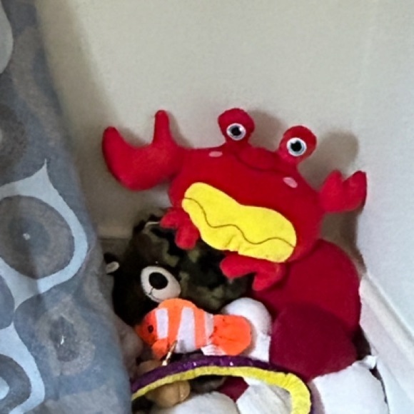 CRAB Stuffed Animal Red Yellow Blue Eyes Crab Party Humor Decor - Picture 4 of 10